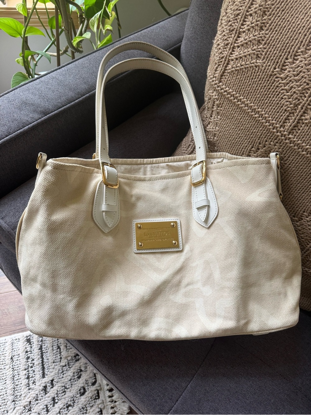 Louis Vuitton LV Tote Bag Tahitienne PM Beige Tahitienne
